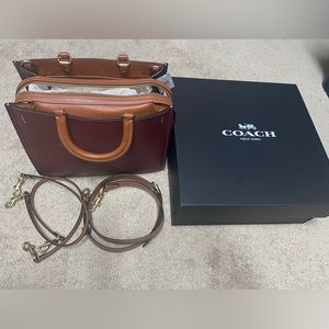 Coach Rogue 30 in colorblock wine multi New With Tags Authentic